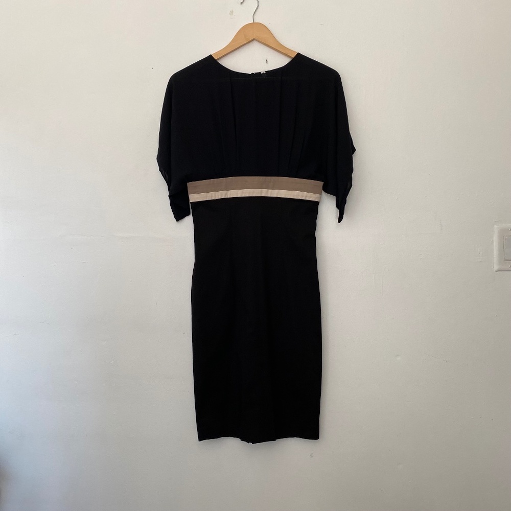 ICEBERG‎ Black Short Sleeve Pencil Stripe Mini Sheath Office Dress Size XS
